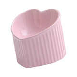 Maxbell Ceramic Tilted Elevated Cat Bowl Porcelain Cat Feeding Bowl Cute Handicrafts Pink