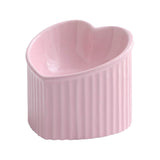 Maxbell Ceramic Tilted Elevated Cat Bowl Porcelain Cat Feeding Bowl Cute Handicrafts Pink