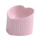 Maxbell Ceramic Tilted Elevated Cat Bowl Porcelain Cat Feeding Bowl Cute Handicrafts Pink