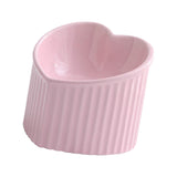 Maxbell Ceramic Tilted Elevated Cat Bowl Porcelain Cat Feeding Bowl Cute Handicrafts Pink