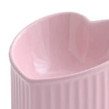 Maxbell Ceramic Tilted Elevated Cat Bowl Porcelain Cat Feeding Bowl Cute Handicrafts Pink