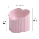 Maxbell Ceramic Tilted Elevated Cat Bowl Porcelain Cat Feeding Bowl Cute Handicrafts Pink