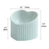 Maxbell Ceramic Tilted Elevated Cat Bowl Porcelain Cat Feeding Bowl Cute Handicrafts Light Green