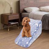 Maxbell Dog Ladder Dog Stairs Puppy Cat Steps with Noctilucent Durable Non Slip Base Star Moon 58x31x28cm