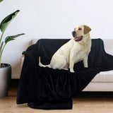 Maxbell Dog Blanket Waterproof Flannel Puppy Blanket for Bed Water Resistant Coating Black M