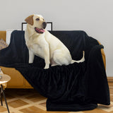 Maxbell Dog Blanket Waterproof Flannel Puppy Blanket for Bed Water Resistant Coating Black M