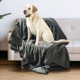 Maxbell Dog Blanket Waterproof Flannel Puppy Blanket for Bed Water Resistant Coating Grey S