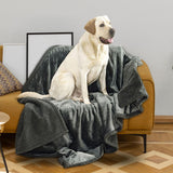 Maxbell Dog Blanket Waterproof Flannel Puppy Blanket for Bed Water Resistant Coating Grey S