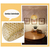 Maxbell Plug in Pendant Light Entryway with Plug in Cord Rattan Hanging Lamp 30cmx18cm