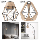 Maxbell Woven Rope Lamp Shade Metal Cage Lampshade Industrial Pendant Light Shade Style A