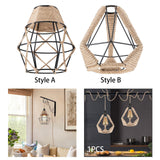 Maxbell Woven Rope Lamp Shade Metal Cage Lampshade Industrial Pendant Light Shade Style A