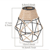 Maxbell Woven Rope Lamp Shade Metal Cage Lampshade Industrial Pendant Light Shade Style A