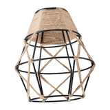 Maxbell Woven Rope Lamp Shade Metal Cage Lampshade Industrial Pendant Light Shade Style A