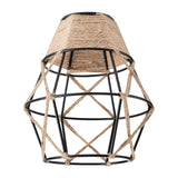 Maxbell Woven Rope Lamp Shade Metal Cage Lampshade Industrial Pendant Light Shade Style A