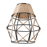 Maxbell Woven Rope Lamp Shade Metal Cage Lampshade Industrial Pendant Light Shade Style A
