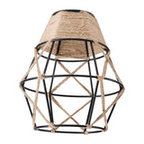 Maxbell Woven Rope Lamp Shade Metal Cage Lampshade Industrial Pendant Light Shade Style A