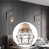 Maxbell Woven Rope Lamp Shade Metal Cage Lampshade Industrial Pendant Light Shade Style A