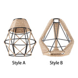 Maxbell Woven Rope Lamp Shade Metal Cage Lampshade Industrial Pendant Light Shade Style A