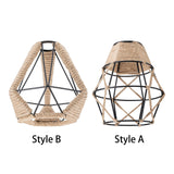 Maxbell Woven Rope Lamp Shade Metal Cage Lampshade Industrial Pendant Light Shade Style A