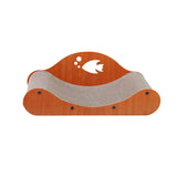 Maxbell Cat Scratcher Large Wide Pet Bed Grinding Claw Cat Scratch Bed Cat Furniture Fish Pattern