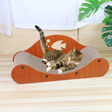 Maxbell Cat Scratcher Large Wide Pet Bed Grinding Claw Cat Scratch Bed Cat Furniture Fish Pattern