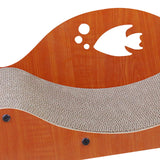 Maxbell Cat Scratcher Large Wide Pet Bed Grinding Claw Cat Scratch Bed Cat Furniture Fish Pattern