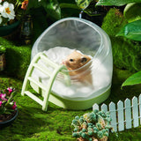 Maxbell Hamster Sand Bath Box Bathroom House Toilet Bathtub for Squirrels Mice Mouse Green