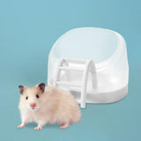 Maxbell Hamster Sand Bath Box Bathroom House Toilet Bathtub for Squirrels Mice Mouse White