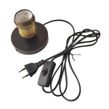 Maxbell Light Sockets Base with Cord and on Off Switch with EU Plug Metal Lamp Base