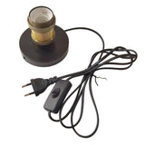 Maxbell Light Sockets Base with Cord and on Off Switch with EU Plug Metal Lamp Base