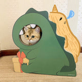 Maxbell Scratch Pad Nest Scratching Lounge Bed Lounger Couch Cat Scratcher Cardboard Small Dinosaur