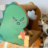 Maxbell Scratch Pad Nest Scratching Lounge Bed Lounger Couch Cat Scratcher Cardboard Small Dinosaur