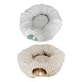 Maxbell Cat Tunnels Bed Collapsible with Hanging Ball Ferrets Kitten Tunnel Tube Toy Light Green