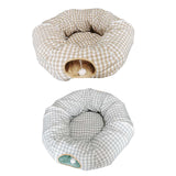 Maxbell Cat Tunnels Bed Collapsible with Hanging Ball Ferrets Kitten Tunnel Tube Toy Light Green