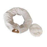Maxbell Cat Tunnels Bed Collapsible with Hanging Ball Ferrets Kitten Tunnel Tube Toy Beige