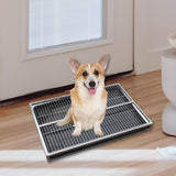 Maxbell Dog Potty Toilet Easy to Litter Box for Kitty Small Animals Rabbit Argent