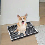 Maxbell Dog Potty Toilet Easy to Litter Box for Kitty Small Animals Rabbit Argent