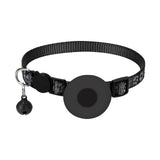 Maxbell Cat Collar with Waterproof Tracker Holder Reflective Breakaway Kitten Collar Black