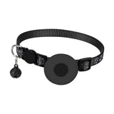 Maxbell Cat Collar with Waterproof Tracker Holder Reflective Breakaway Kitten Collar Black