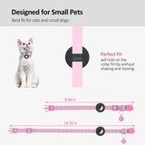 Maxbell Cat Collar with Waterproof Tracker Holder Reflective Breakaway Kitten Collar Pink