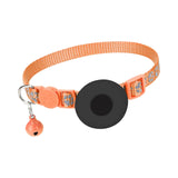 Maxbell Cat Collar with Waterproof Tracker Holder Reflective Breakaway Kitten Collar Orange