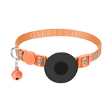 Maxbell Cat Collar with Waterproof Tracker Holder Reflective Breakaway Kitten Collar Orange