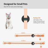 Maxbell Cat Collar with Waterproof Tracker Holder Reflective Breakaway Kitten Collar Orange