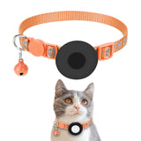 Maxbell Cat Collar with Waterproof Tracker Holder Reflective Breakaway Kitten Collar Orange