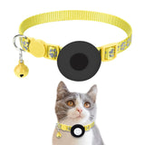 Maxbell Cat Collar with Waterproof Tracker Holder Reflective Breakaway Kitten Collar Yellow