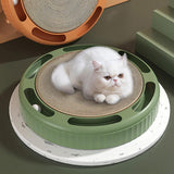 Maxbell Cat Scratchers Cardboard Scratching Lounge Bed Ball Track Toy Scratching Pad Green