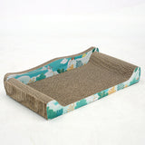 Maxbell Cat Scratcher Cardboard Pet Bed Cat Scratch Bed for Indoor Cats Kittens Rest Blue 50cmx27cmx9cm