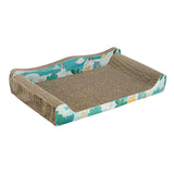 Maxbell Cat Scratcher Cardboard Pet Bed Cat Scratch Bed for Indoor Cats Kittens Rest Blue 50cmx27cmx9cm