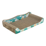 Maxbell Cat Scratcher Cardboard Pet Bed Cat Scratch Bed for Indoor Cats Kittens Rest Blue 50cmx27cmx9cm