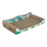 Maxbell Cat Scratcher Cardboard Pet Bed Cat Scratch Bed for Indoor Cats Kittens Rest Blue 50cmx27cmx9cm